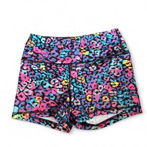 Fleo Multicolor Leopard Print Athletic Shorts
